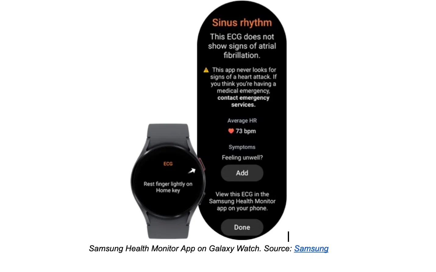 Samsung Health Monitor App On Galaxy Watch. 